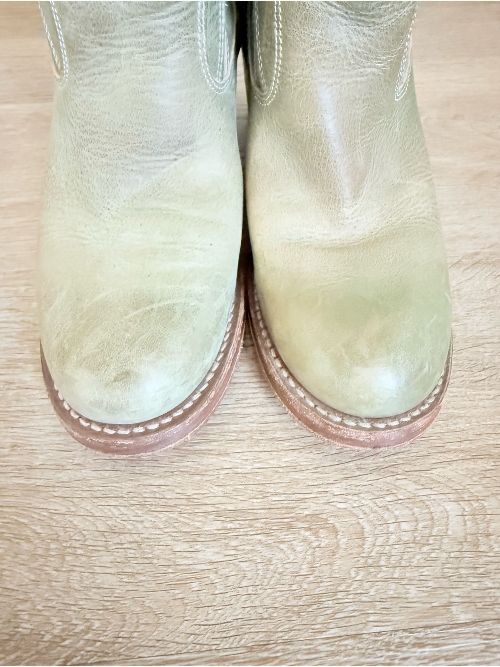 FRYE Vintage Sabrina Campus Green Floral Inlay Western Boots Size 7 - Picture 5 of 11